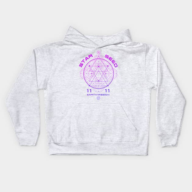 Starseed Sacred Geometry - V2 Kids Hoodie by rycotokyo81